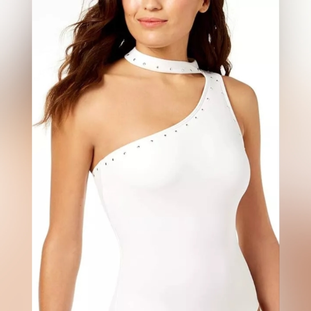 NWT Michael kors One shoulder Studded Choker swimsuit Women's Size 12